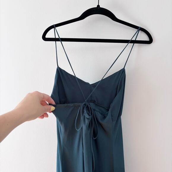 Favorite Daughter The Envy Slip Dress Midi Maxi Strappy Ruching Wedding Guest - Picture 6 of 9